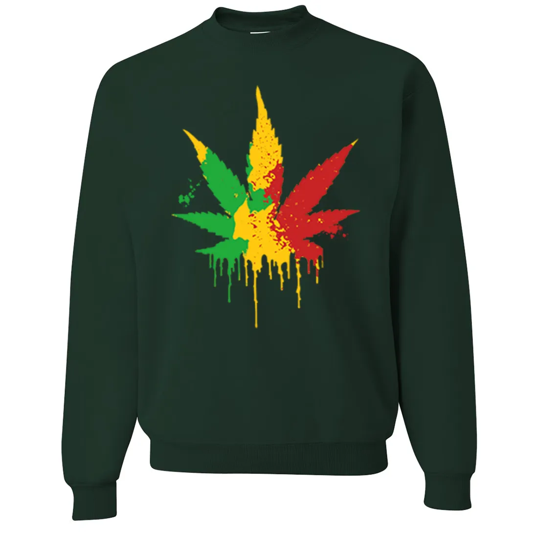 Rasta Pot Leaf Crewneck Sweatshirt