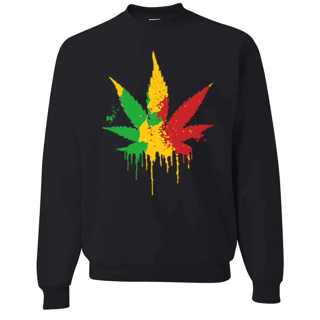 Rasta Pot Leaf Crewneck Sweatshirt