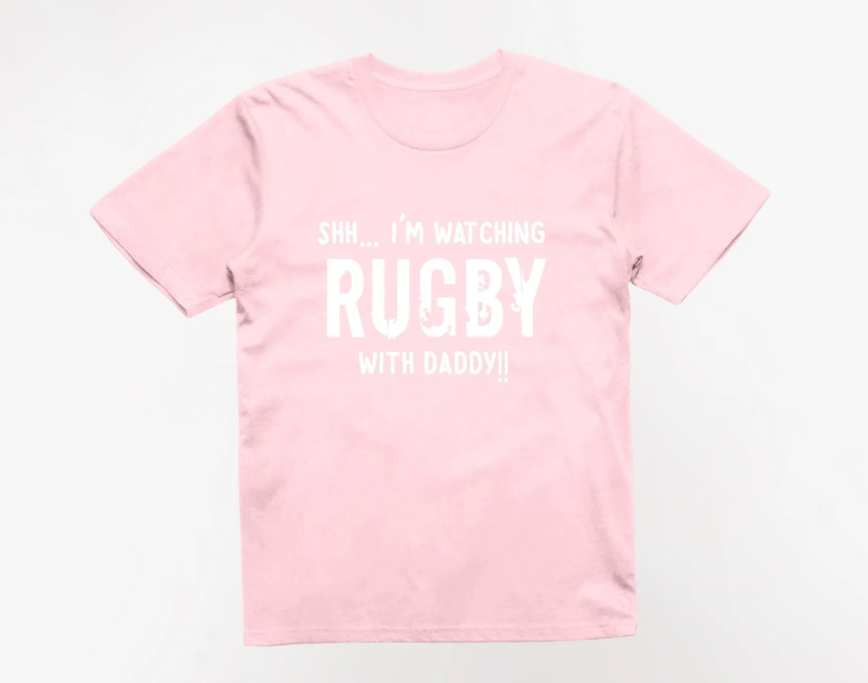 Reality Glitch Shh I'm Watching Rugby With Daddy Kids T-Shirt