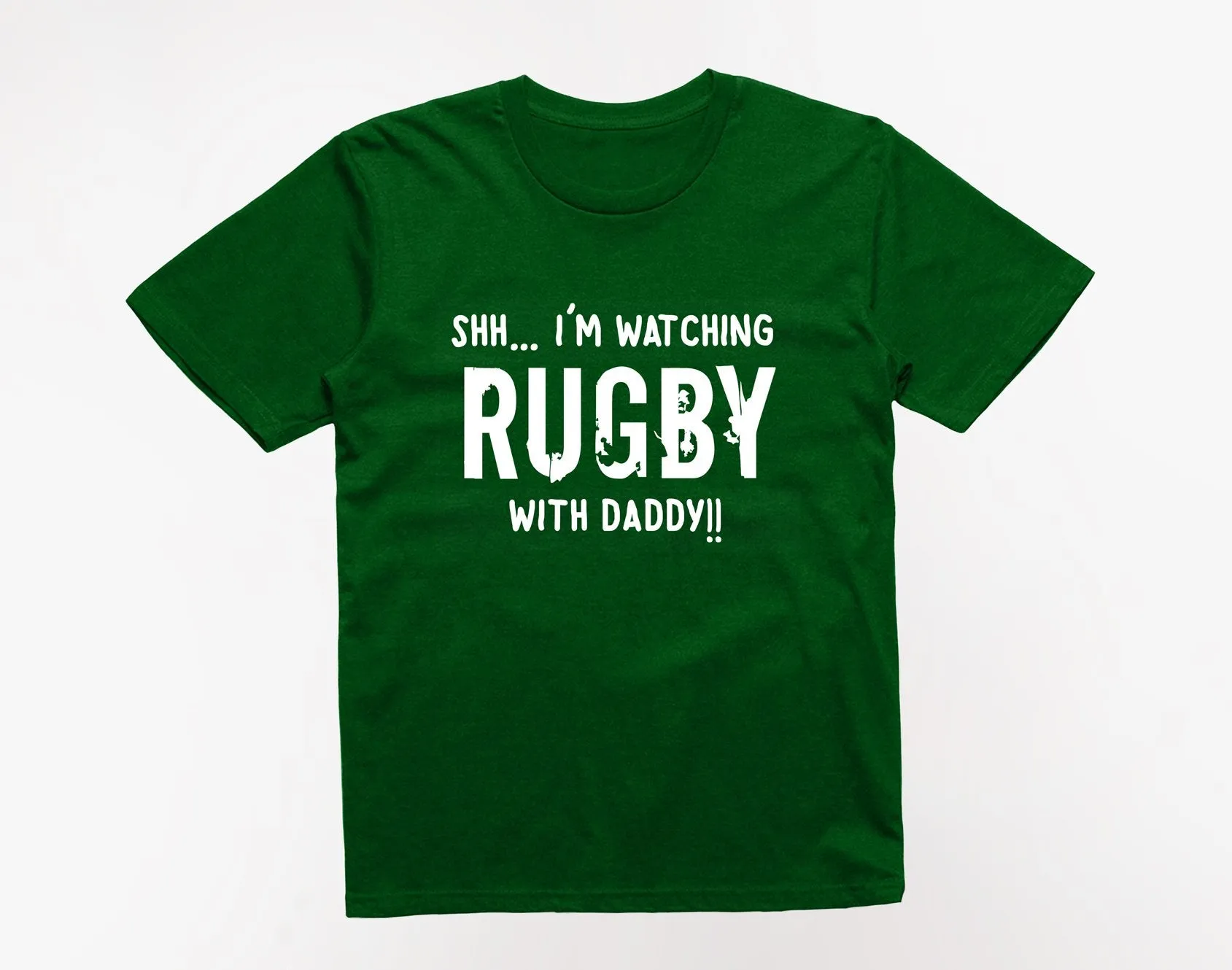 Reality Glitch Shh I'm Watching Rugby With Daddy Kids T-Shirt