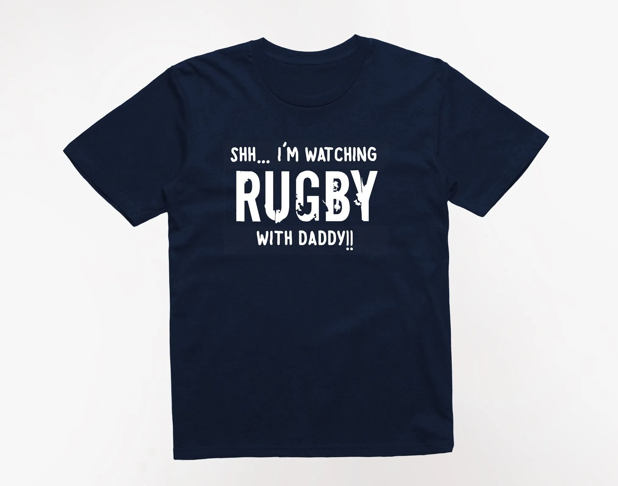 Reality Glitch Shh I'm Watching Rugby With Daddy Kids T-Shirt