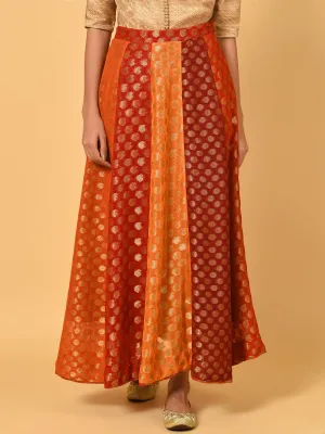 Red multi confetti panelled skirt