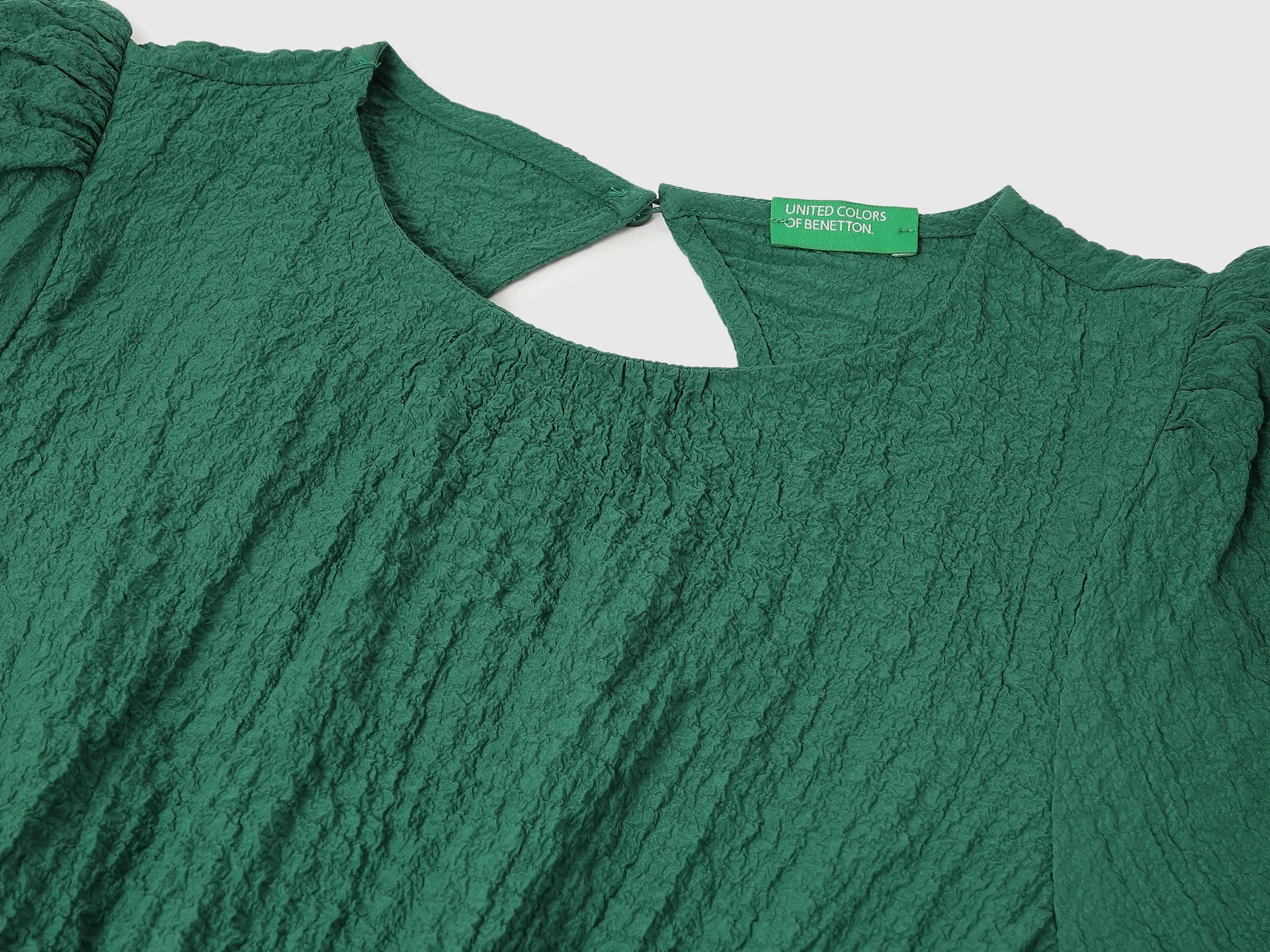 Regular Fit Round Neck Textured Dresses