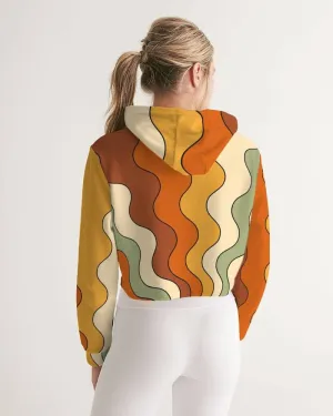 Retro Groovy Vibes Women's Cropped Hoodie