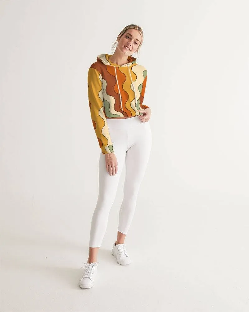 Retro Groovy Vibes Women's Cropped Hoodie