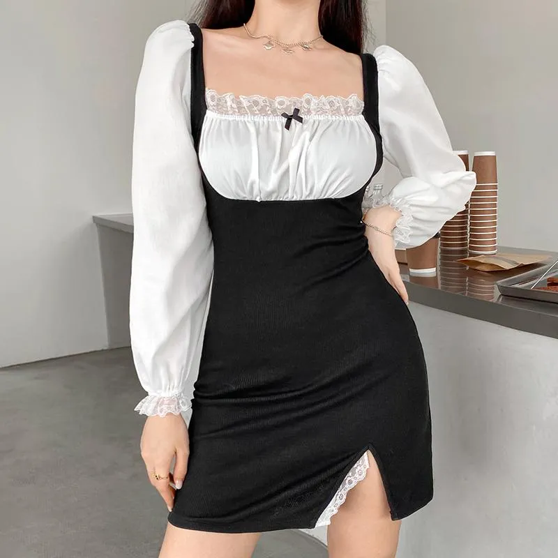 Retro Lace Slim Dress SD00719