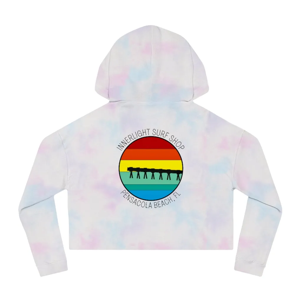 Retro Pier Women’s Cropped Hooded Sweatshirt