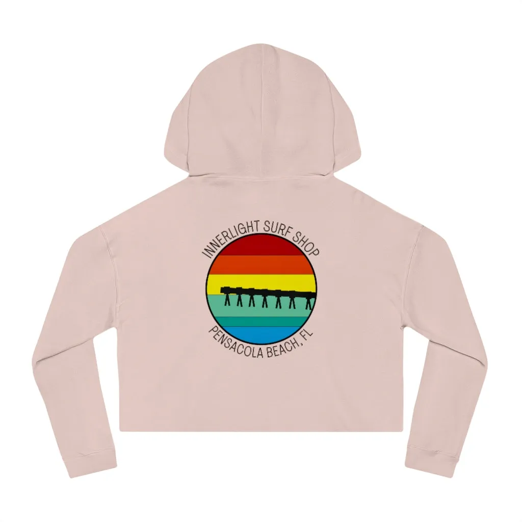 Retro Pier Women’s Cropped Hooded Sweatshirt