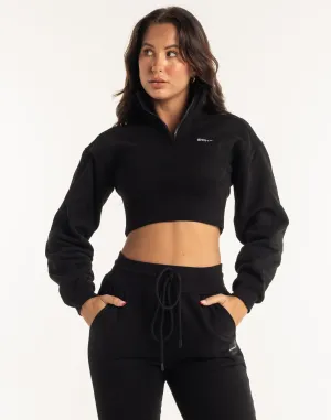 Revere 1/4 Zip Crewneck Sweater - Black