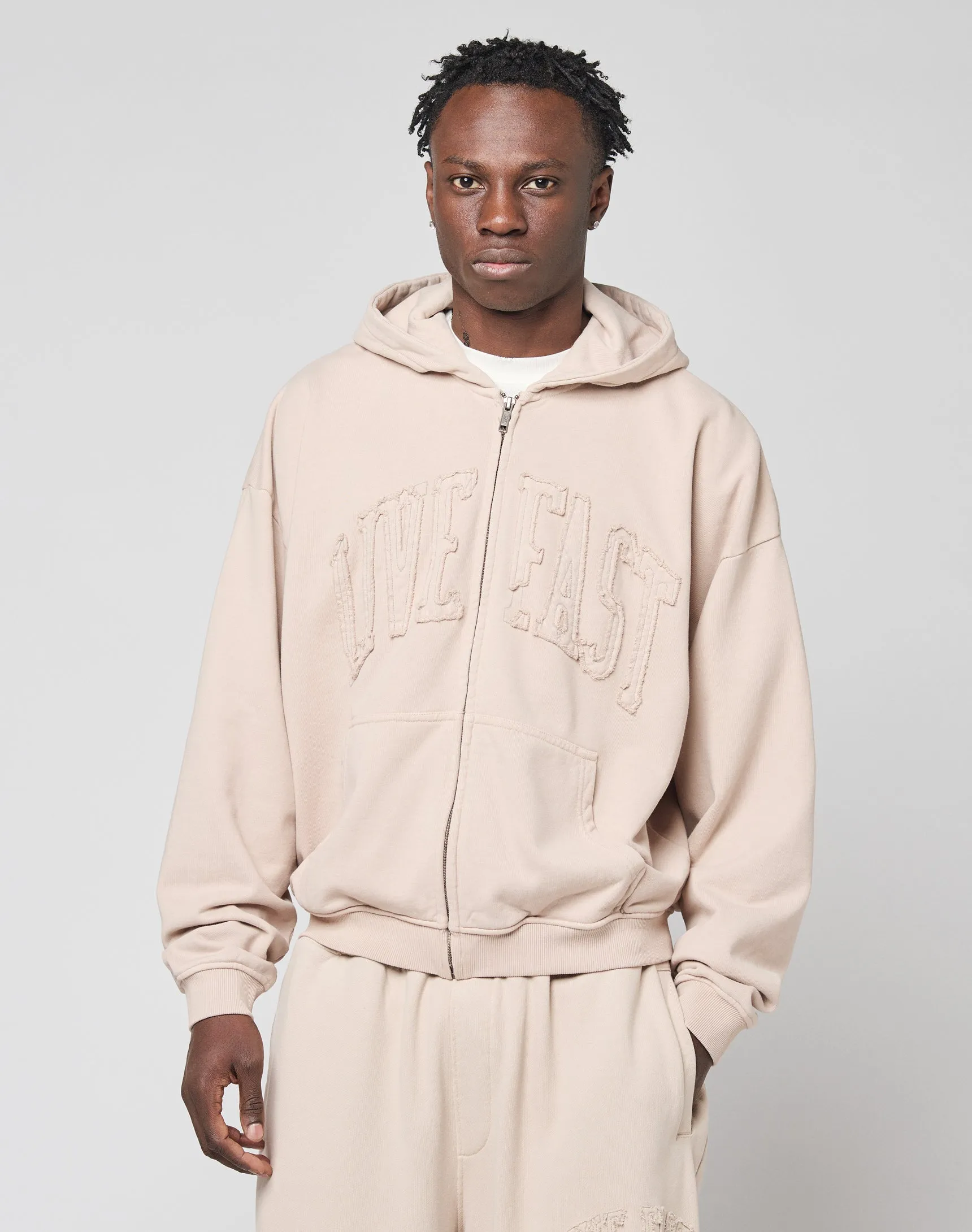 Ripped College Hooded Zip