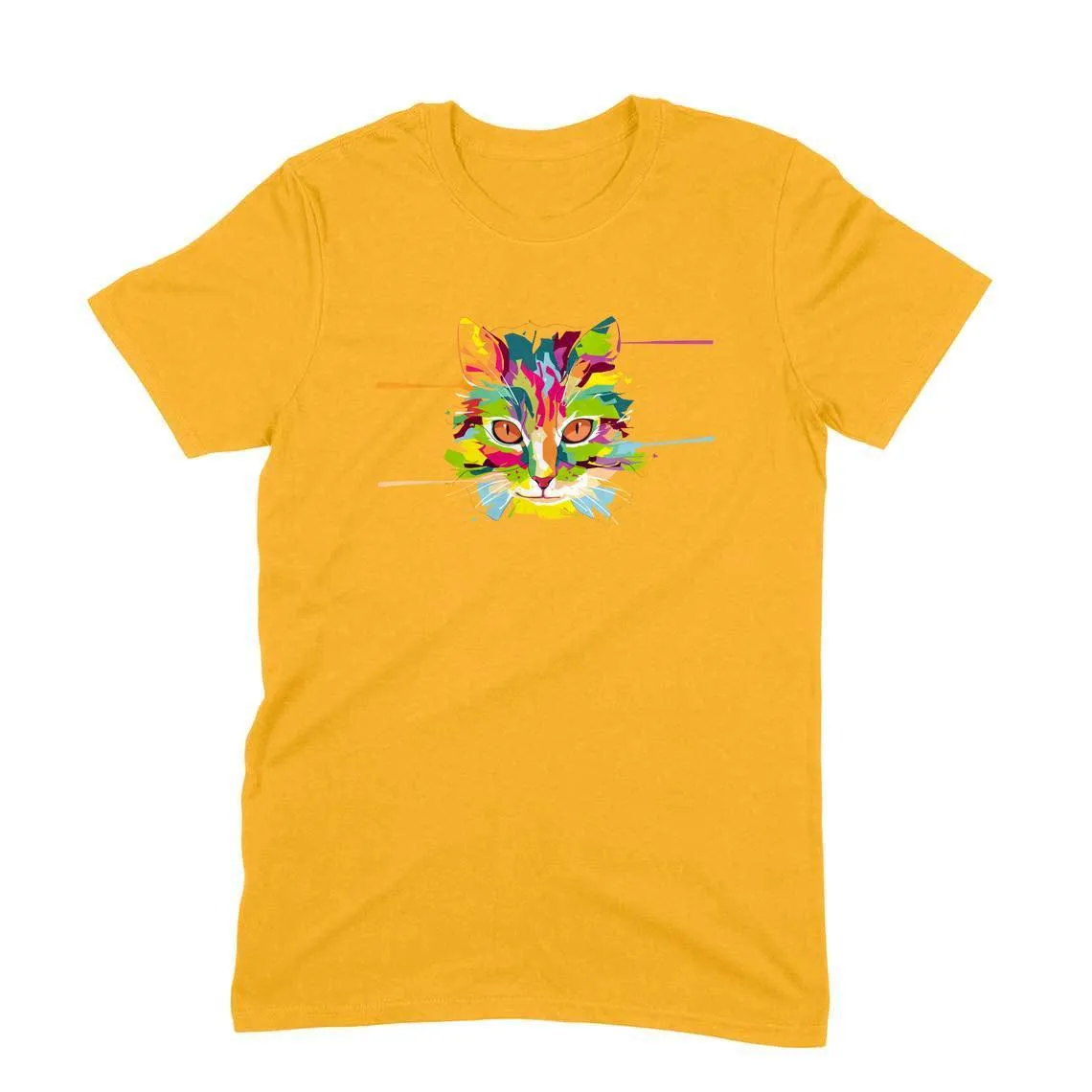 Round Neck T-Shirt (Men) - Laser Sharp Cat (11 Colours)