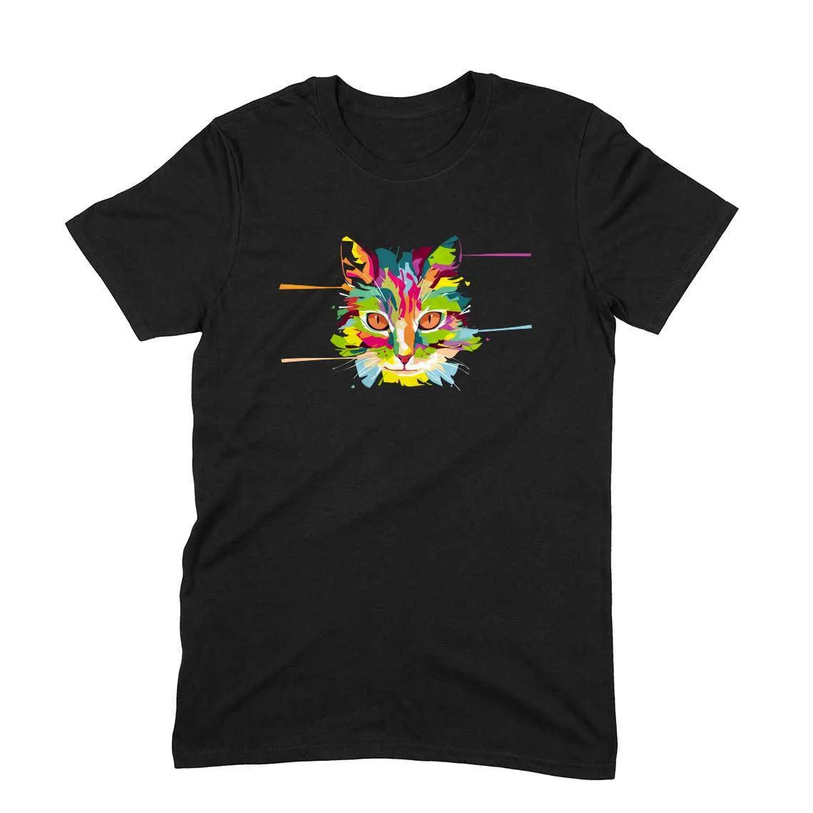 Round Neck T-Shirt (Men) - Laser Sharp Cat (11 Colours)