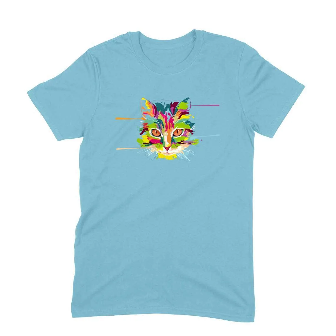 Round Neck T-Shirt (Men) - Laser Sharp Cat (11 Colours)