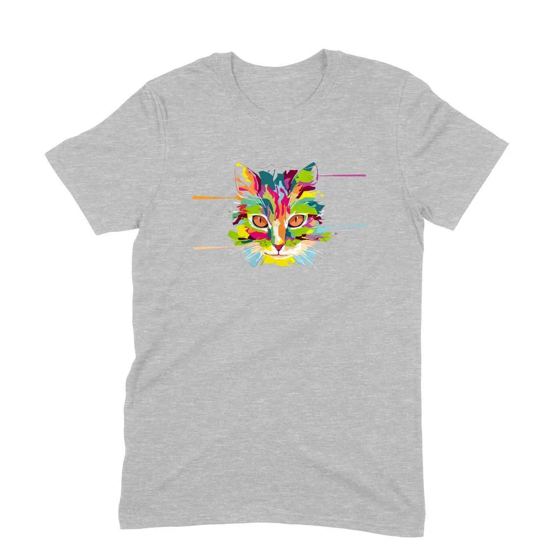 Round Neck T-Shirt (Men) - Laser Sharp Cat (11 Colours)