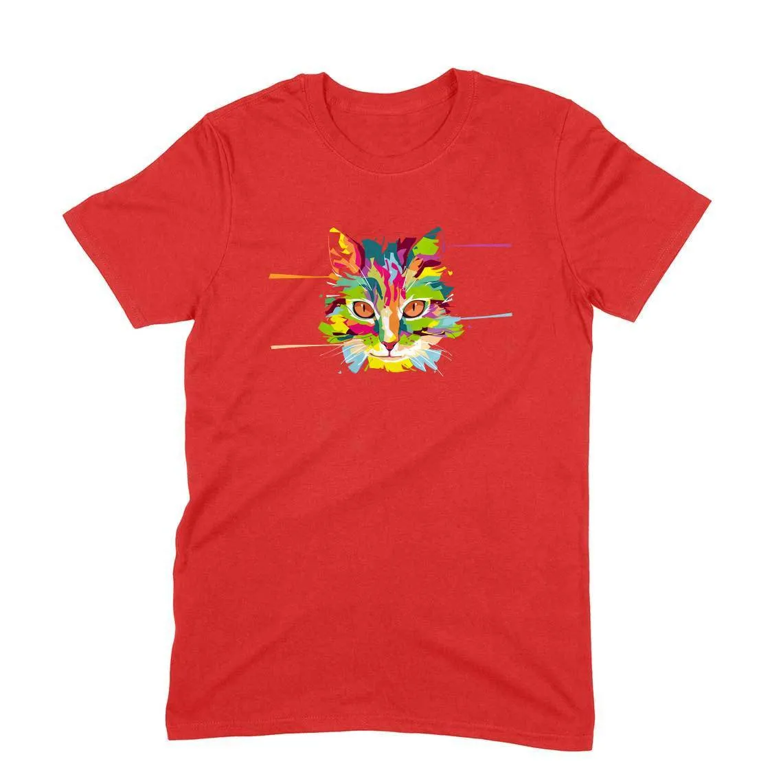 Round Neck T-Shirt (Men) - Laser Sharp Cat (11 Colours)