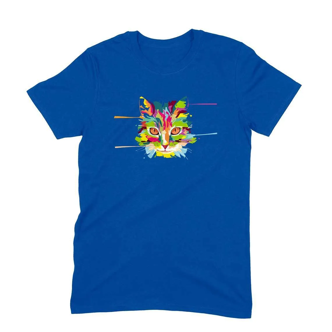 Round Neck T-Shirt (Men) - Laser Sharp Cat (11 Colours)