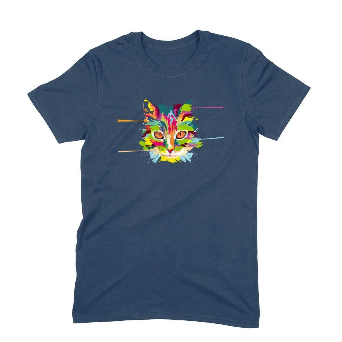 Round Neck T-Shirt (Men) - Laser Sharp Cat (11 Colours)