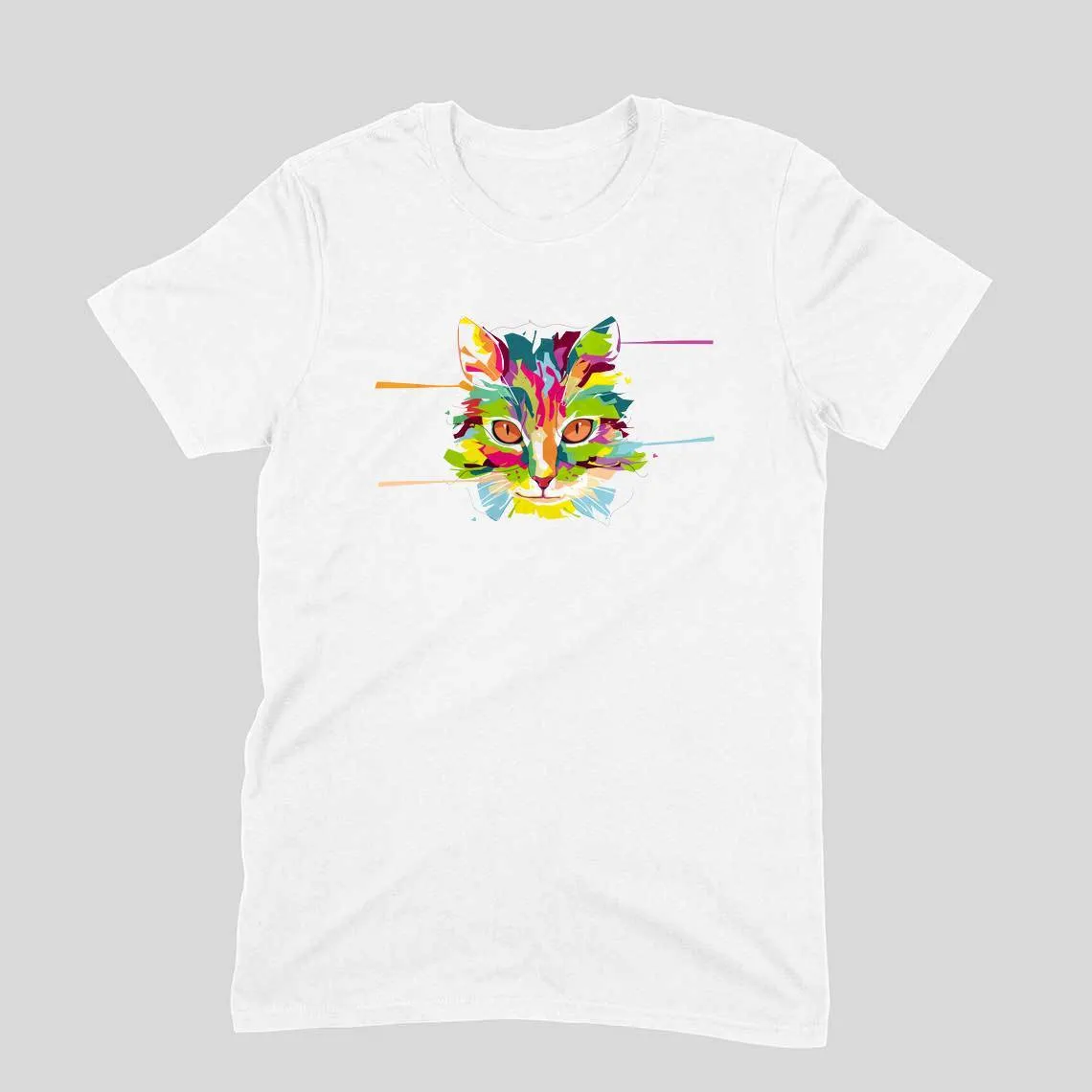Round Neck T-Shirt (Men) - Laser Sharp Cat (11 Colours)