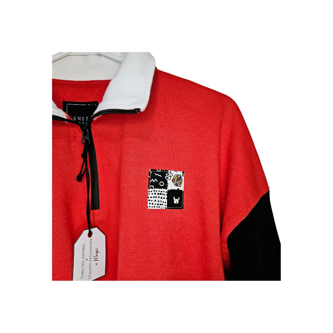 Rubik's Cube 1/4 Zip Patchwork Sweater