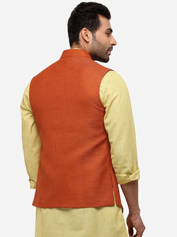 Rust Bandhgala Jacket | JB Studio