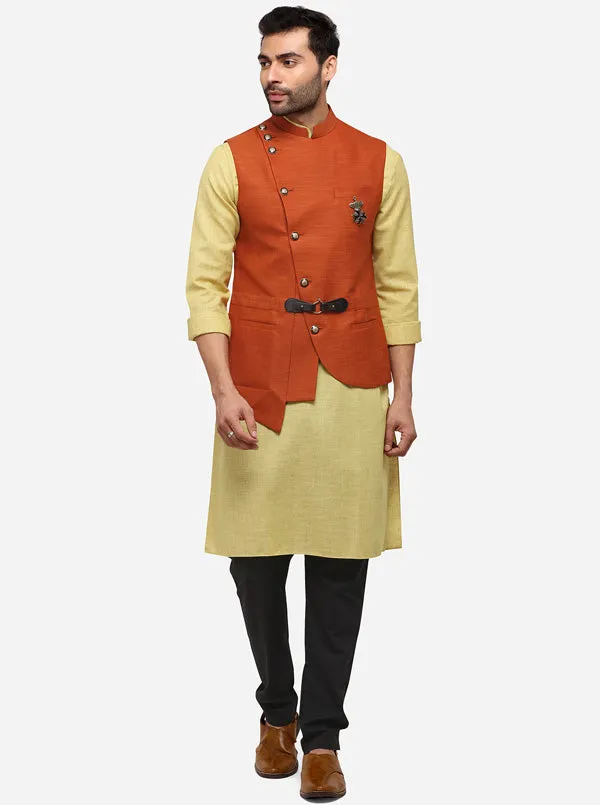 Rust Bandhgala Jacket | JB Studio