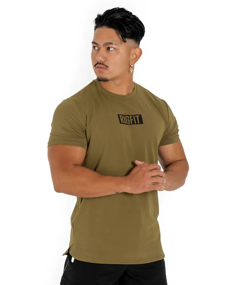 S'21 SHORT SLEEVE STENCIL T-SHIRT-Khaki