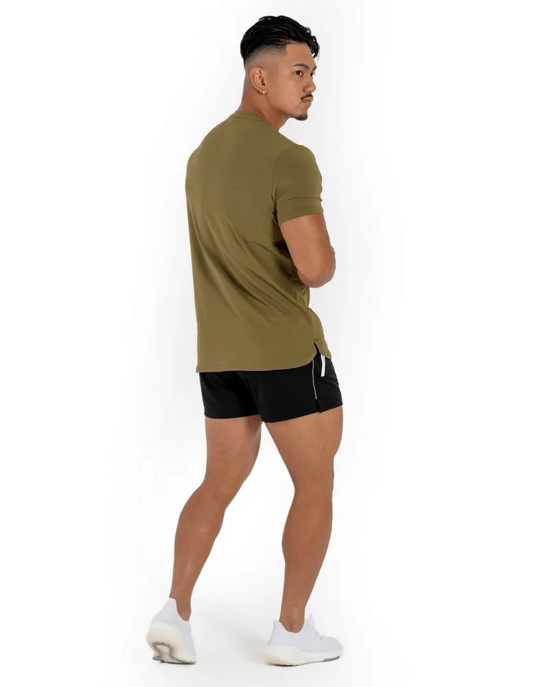 S'21 SHORT SLEEVE STENCIL T-SHIRT-Khaki