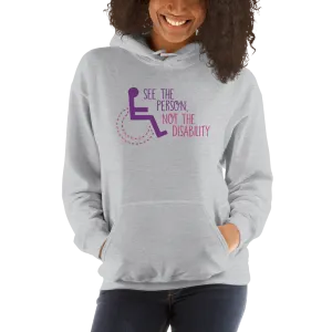 See the Person, Not the Disability (Women's Design, Light Color Hoodies)