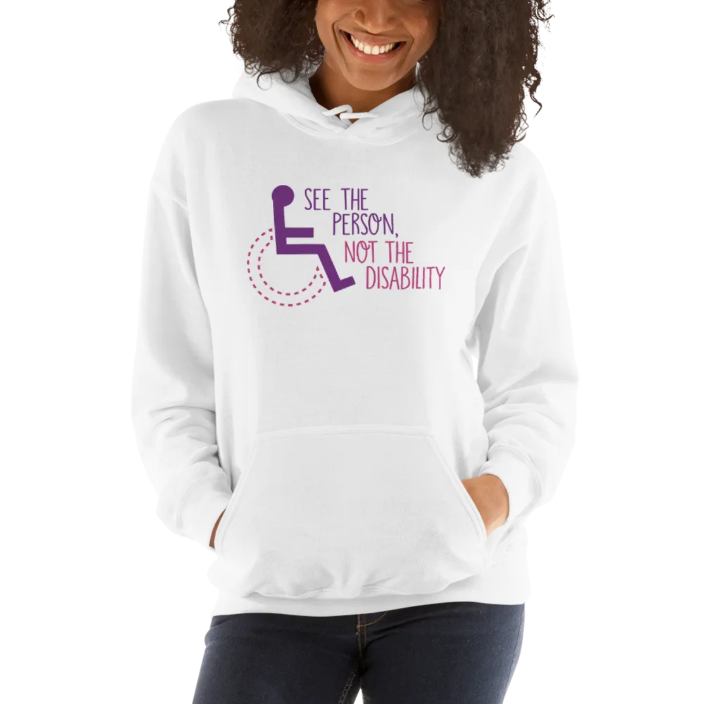 See the Person, Not the Disability (Women's Design, Light Color Hoodies)