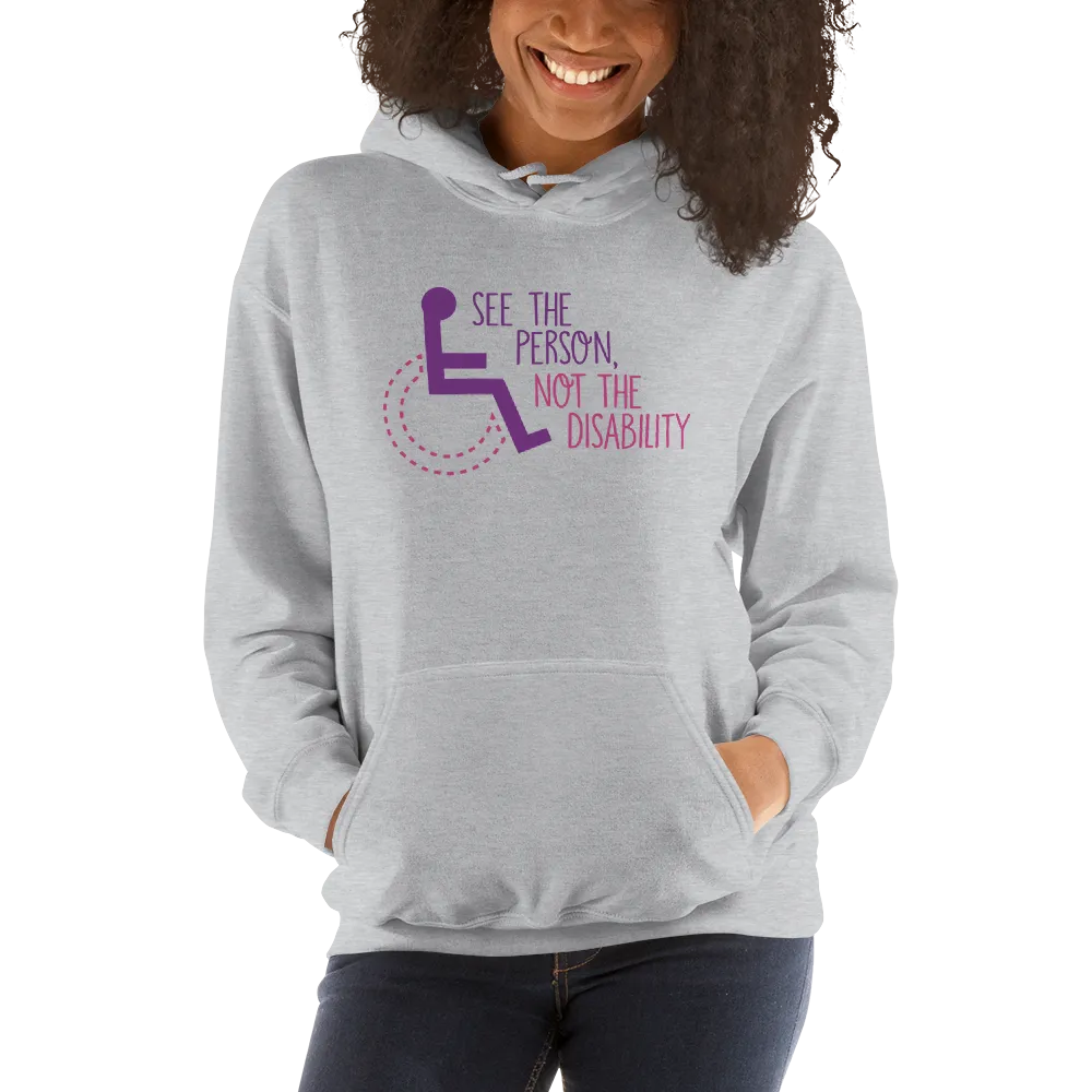 See the Person, Not the Disability (Women's Design, Light Color Hoodies)