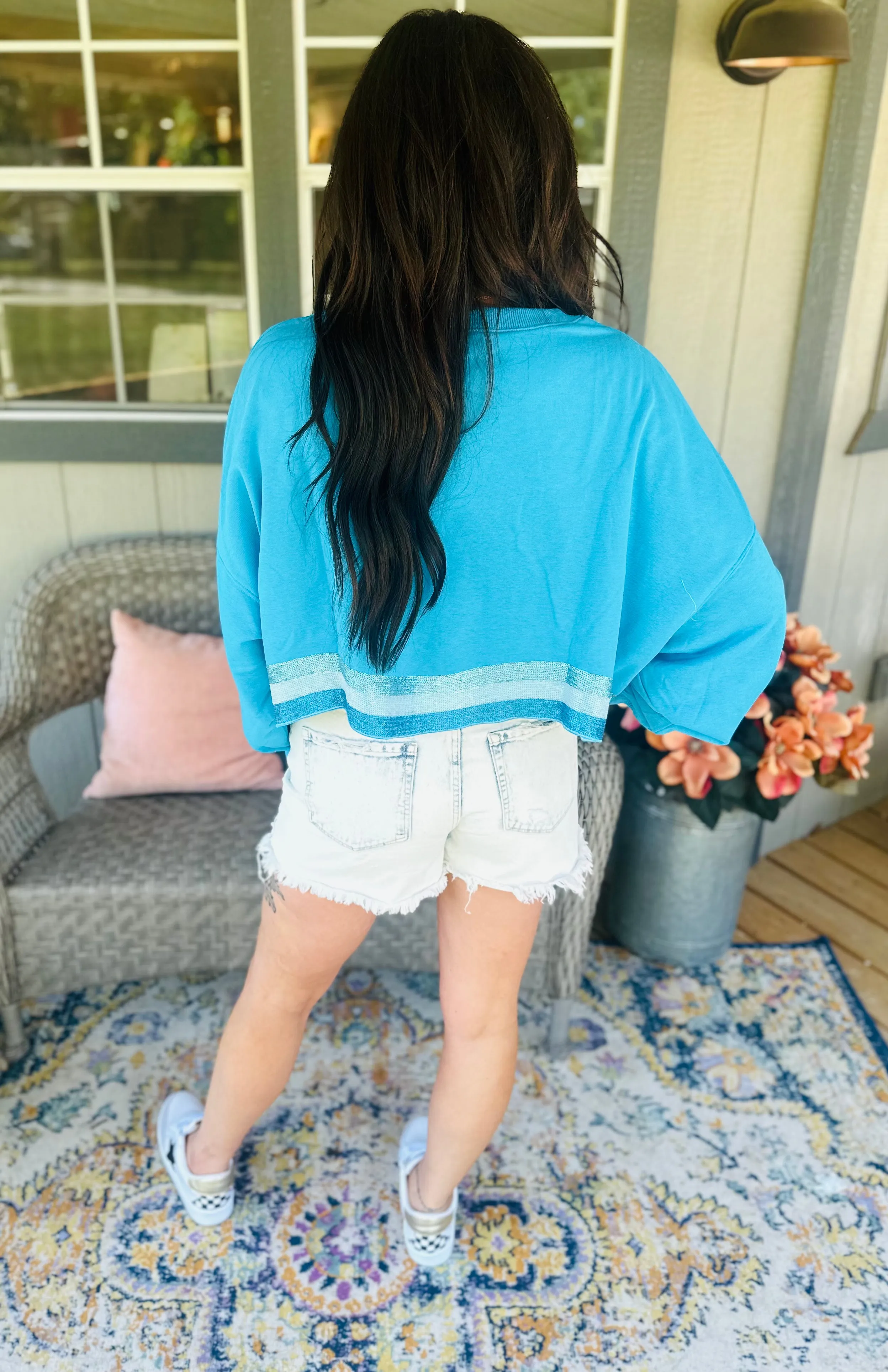 Sequin Stripe Sweatshirt