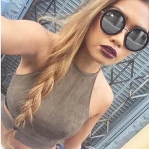 Sexy Lace Up Women Cropped Tanks Tops Vest Sexy Sleeveless Suede Bralette Bandage Crop Tops Camisole S-XL