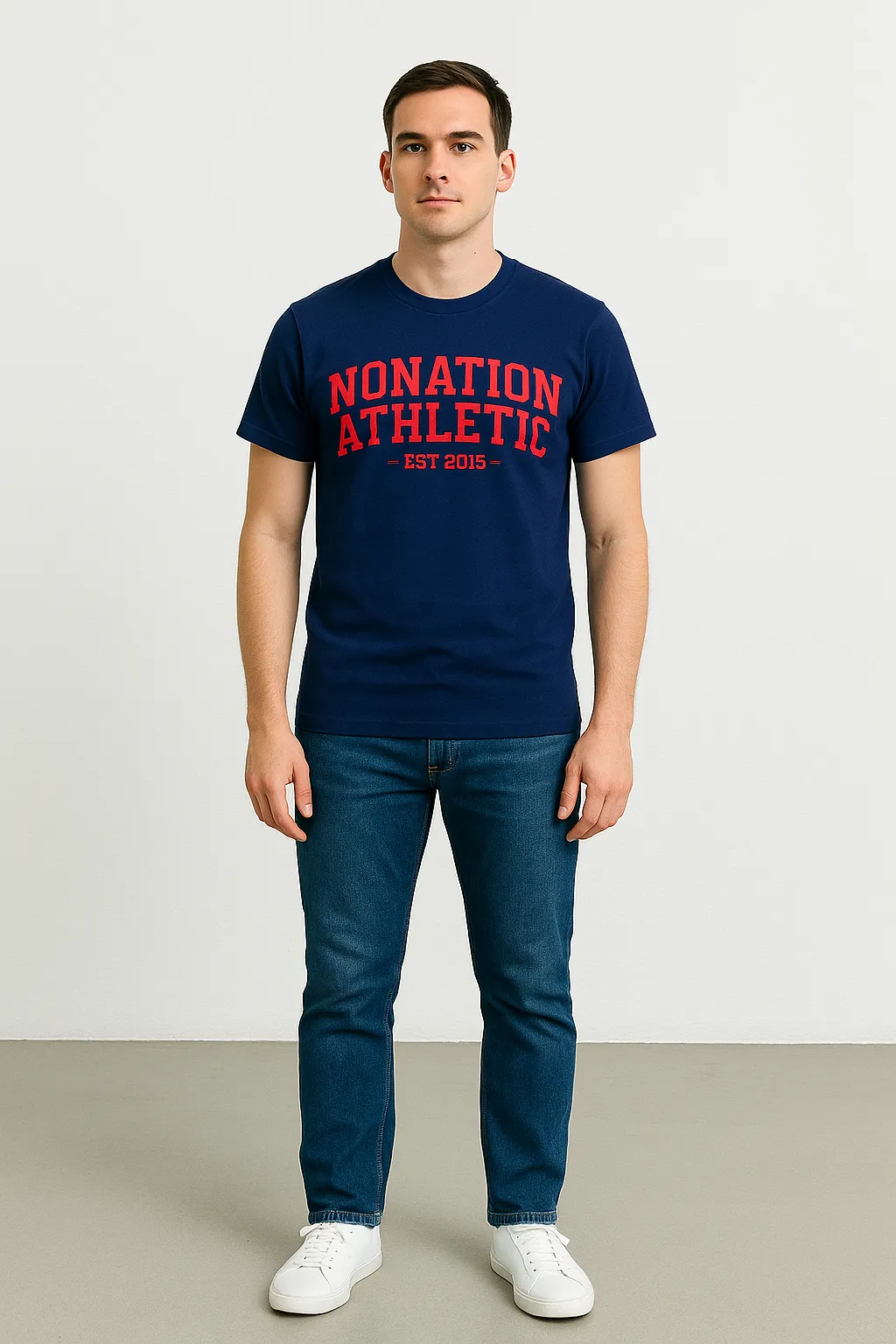 Shadow Leaf Tee – Navy Blue Edition