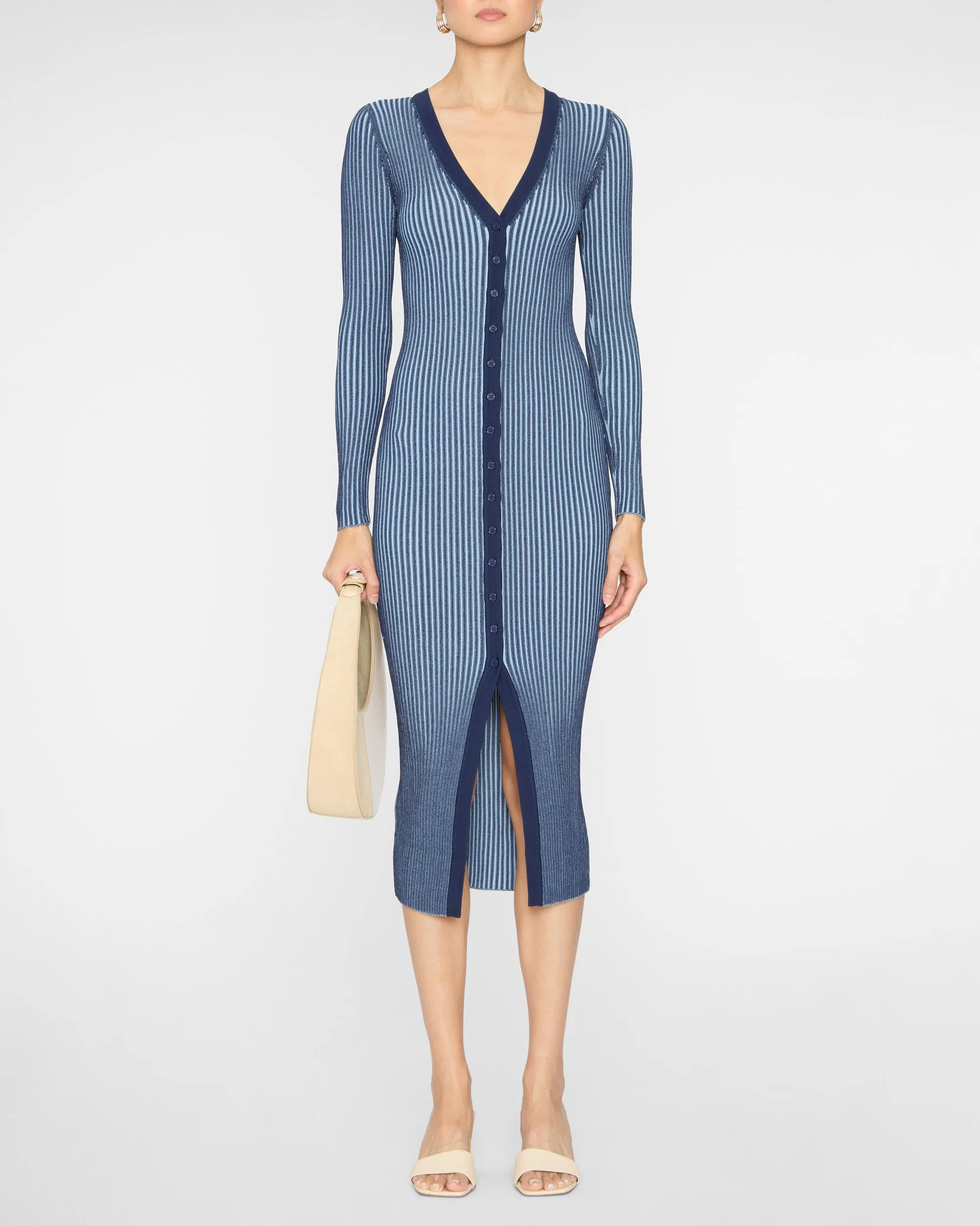 Shoko Sweater Dress in Navy/Clear Blue