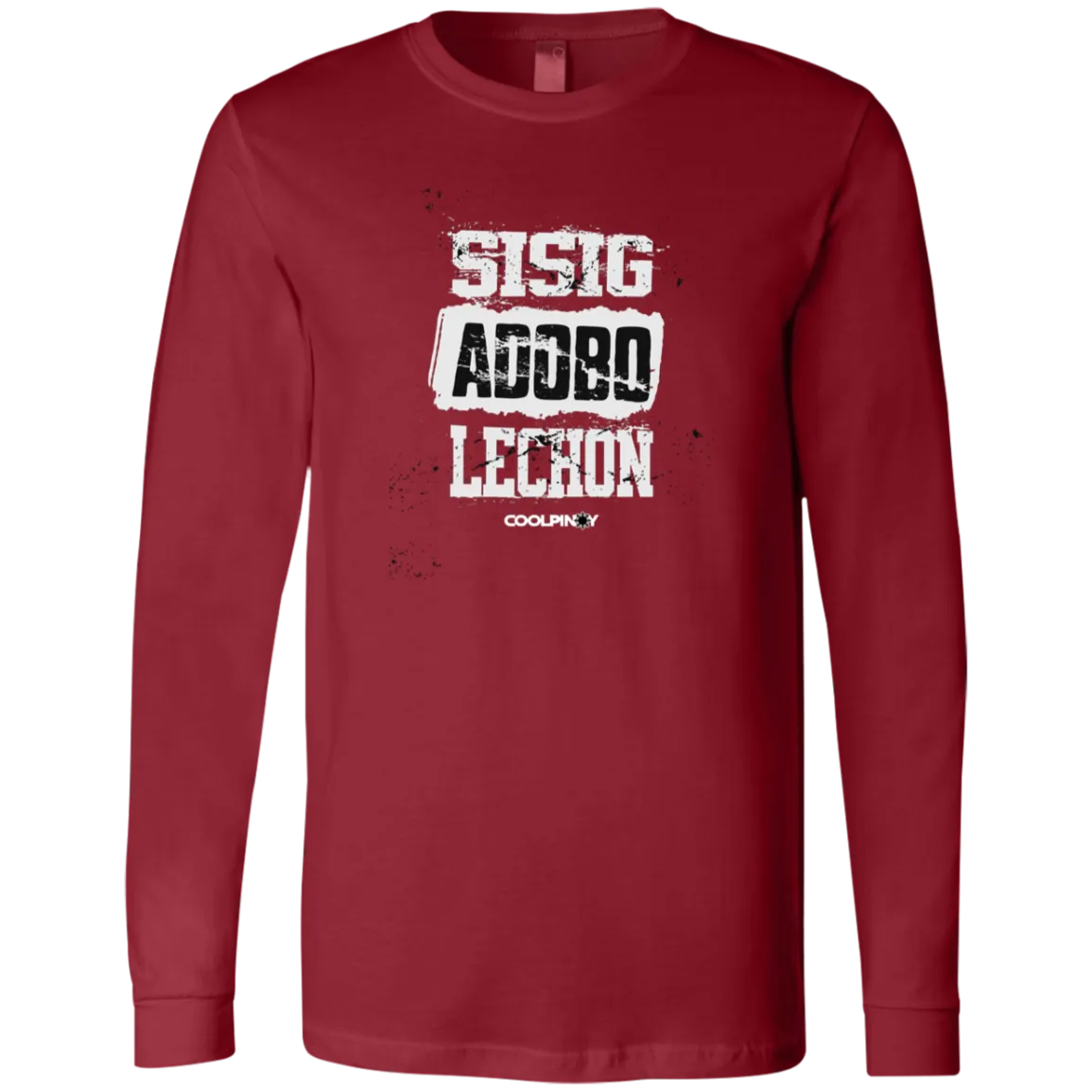 Sisig Adobo Lechon Mens Jersey Long Sleeve T-Shirt