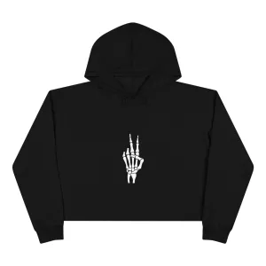 Skeleton Peace Crop Hoodie