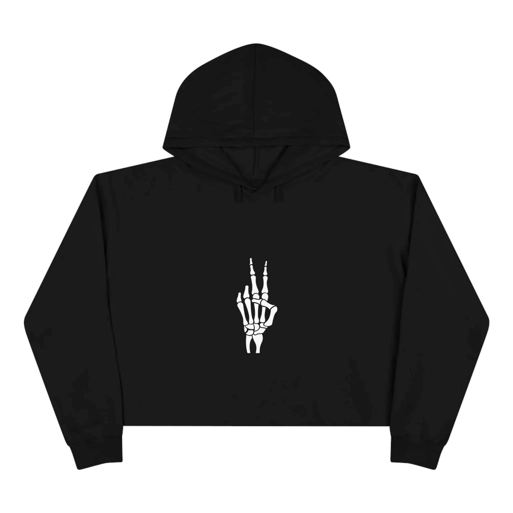 Skeleton Peace Crop Hoodie
