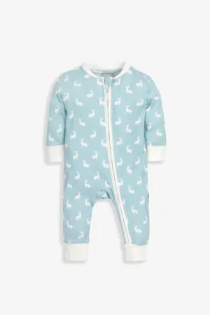 Sleepsuit/Onesie, sky blue hare print