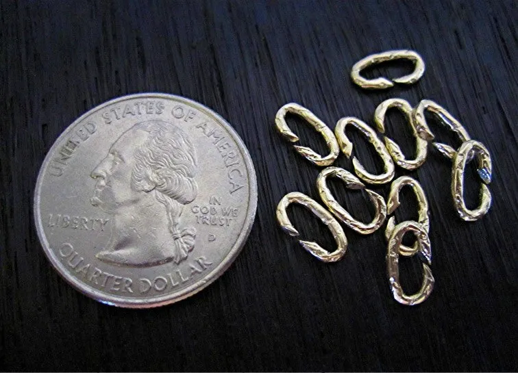 Small Textured Gold Bronze Open Jump Rings (set of eight) (N)