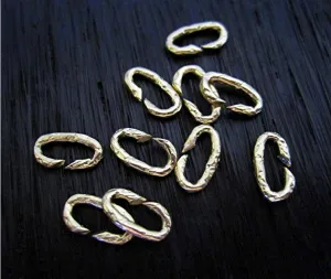 Small Textured Gold Bronze Open Jump Rings (set of eight) (N)