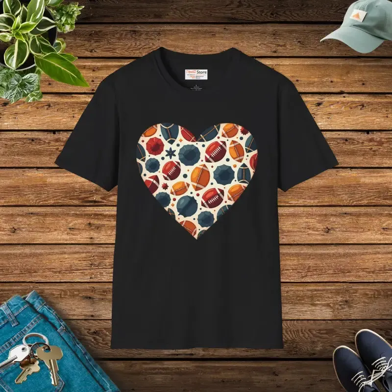 Soccer Love Unisex Tee with Heart Shaped Soccer Ball