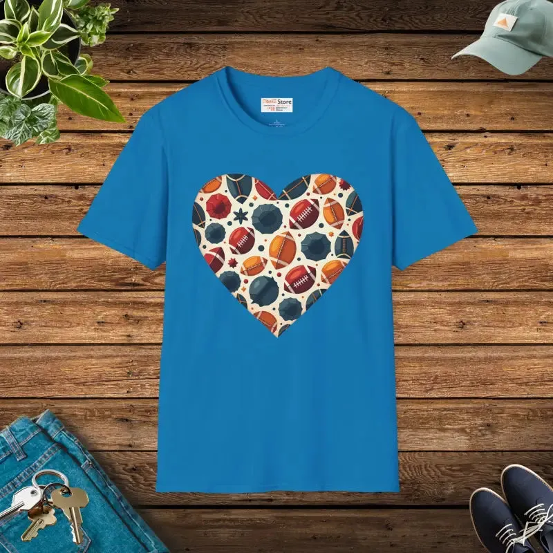 Soccer Love Unisex Tee with Heart Shaped Soccer Ball