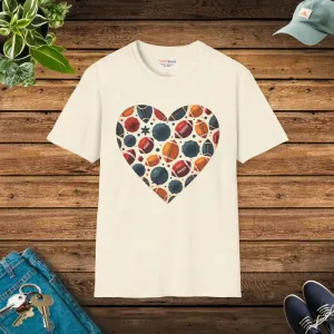 Soccer Love Unisex Tee with Heart Shaped Soccer Ball