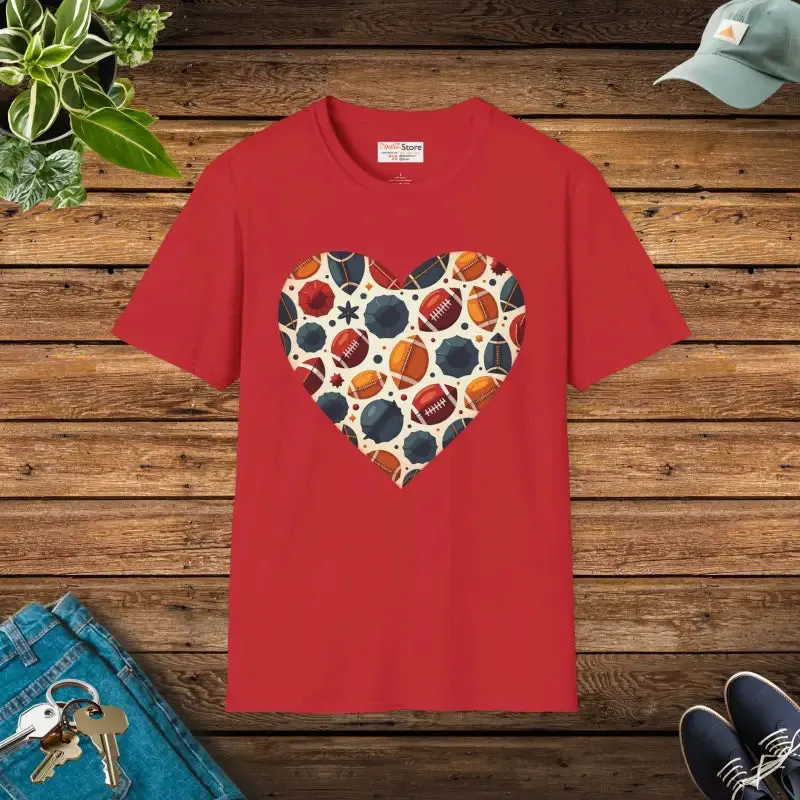 Soccer Love Unisex Tee with Heart Shaped Soccer Ball