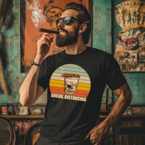 Social Distancing Cigar Bourbon Vintage T-Shirt