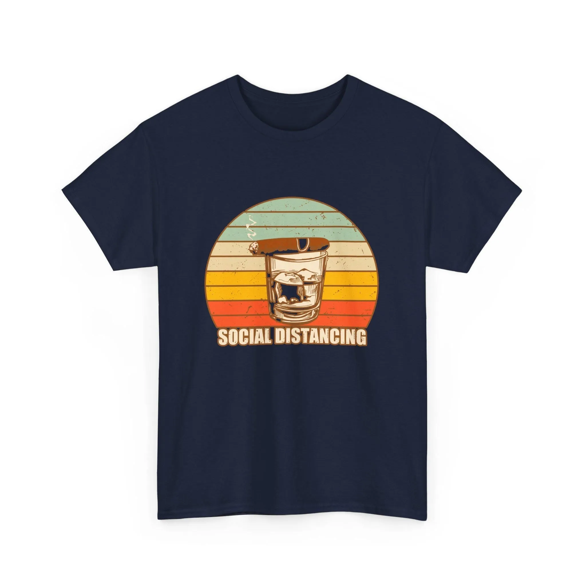 Social Distancing Cigar Bourbon Vintage T-Shirt