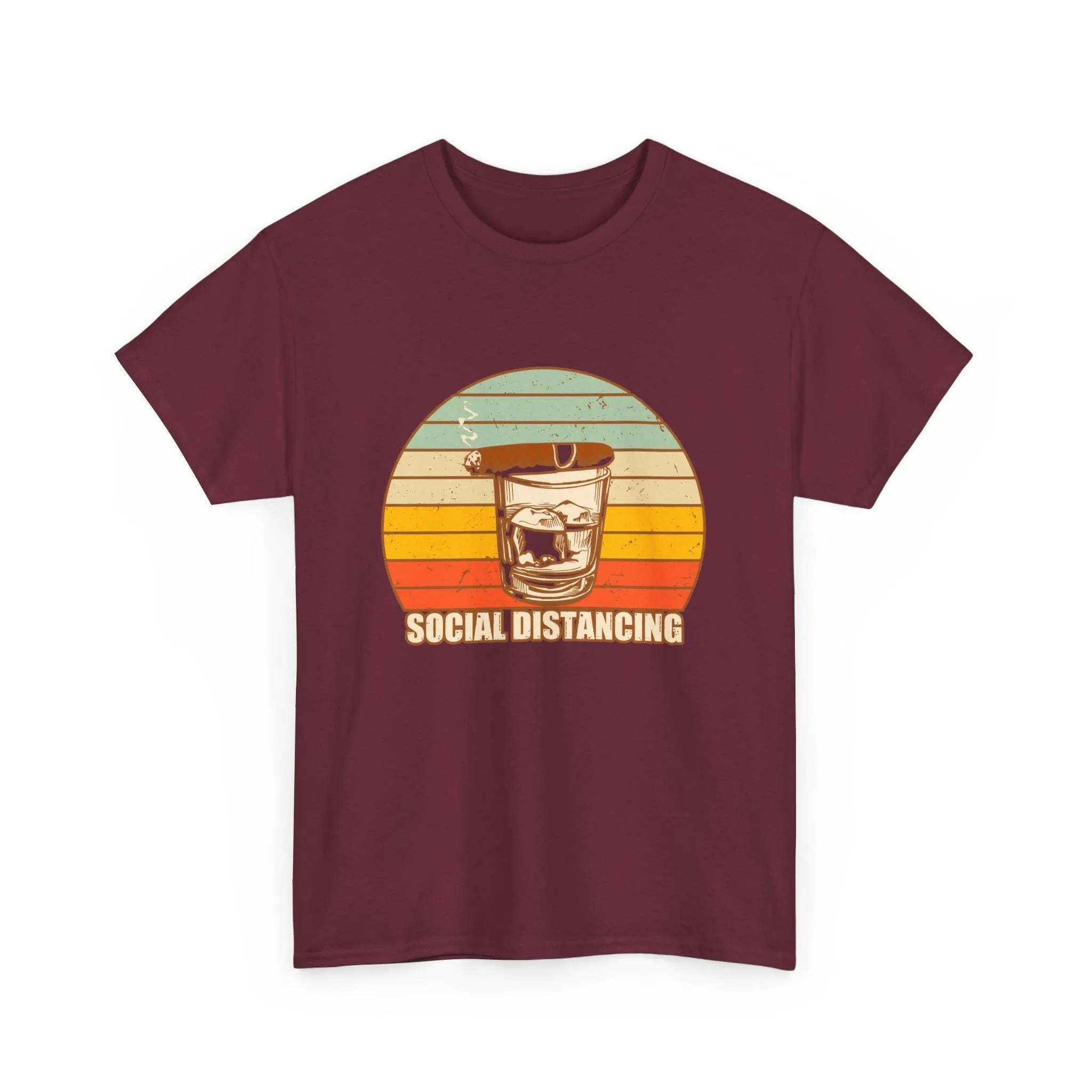 Social Distancing Cigar Bourbon Vintage T-Shirt