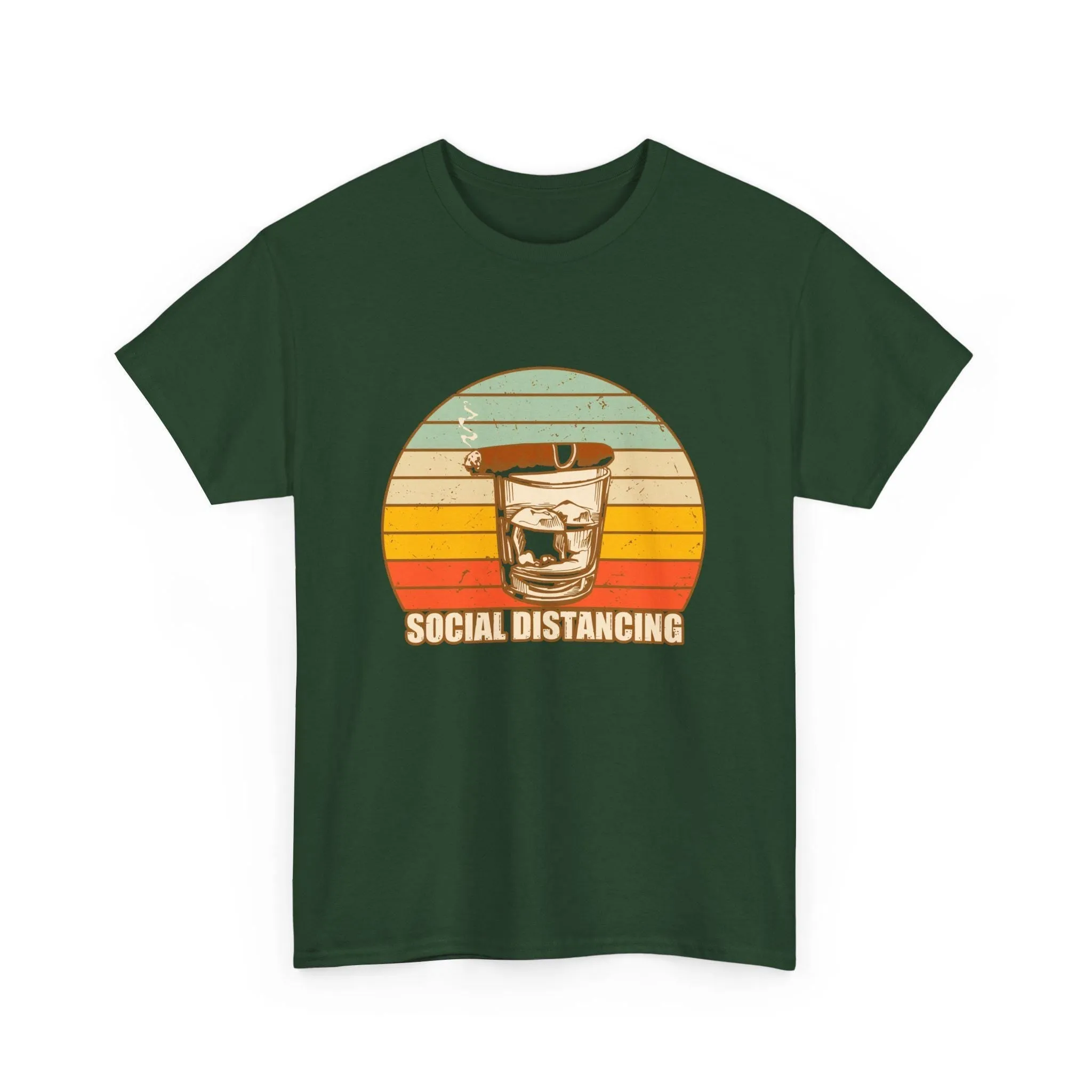 Social Distancing Cigar Bourbon Vintage T-Shirt