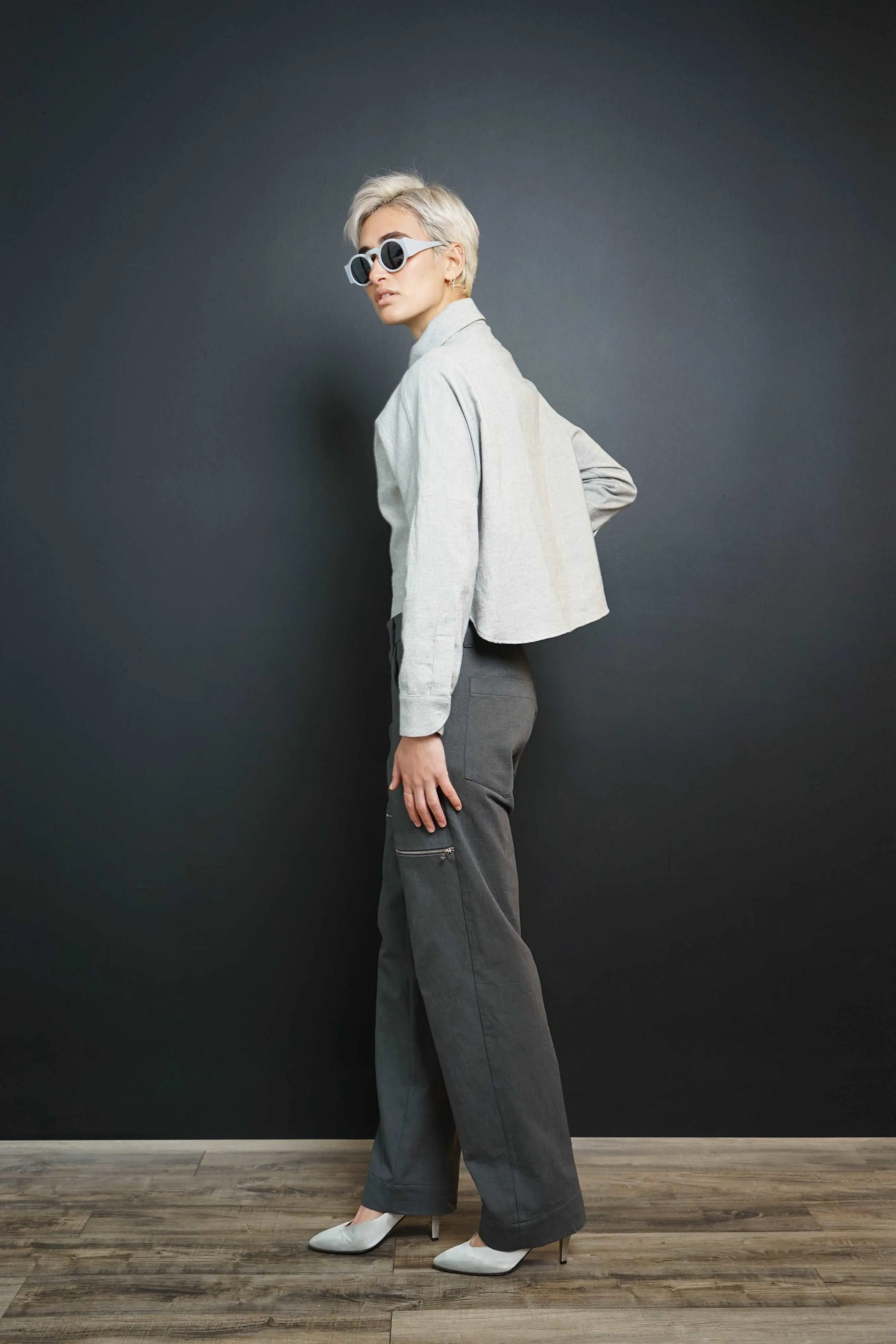 Soledad Gray Cropped Shirt