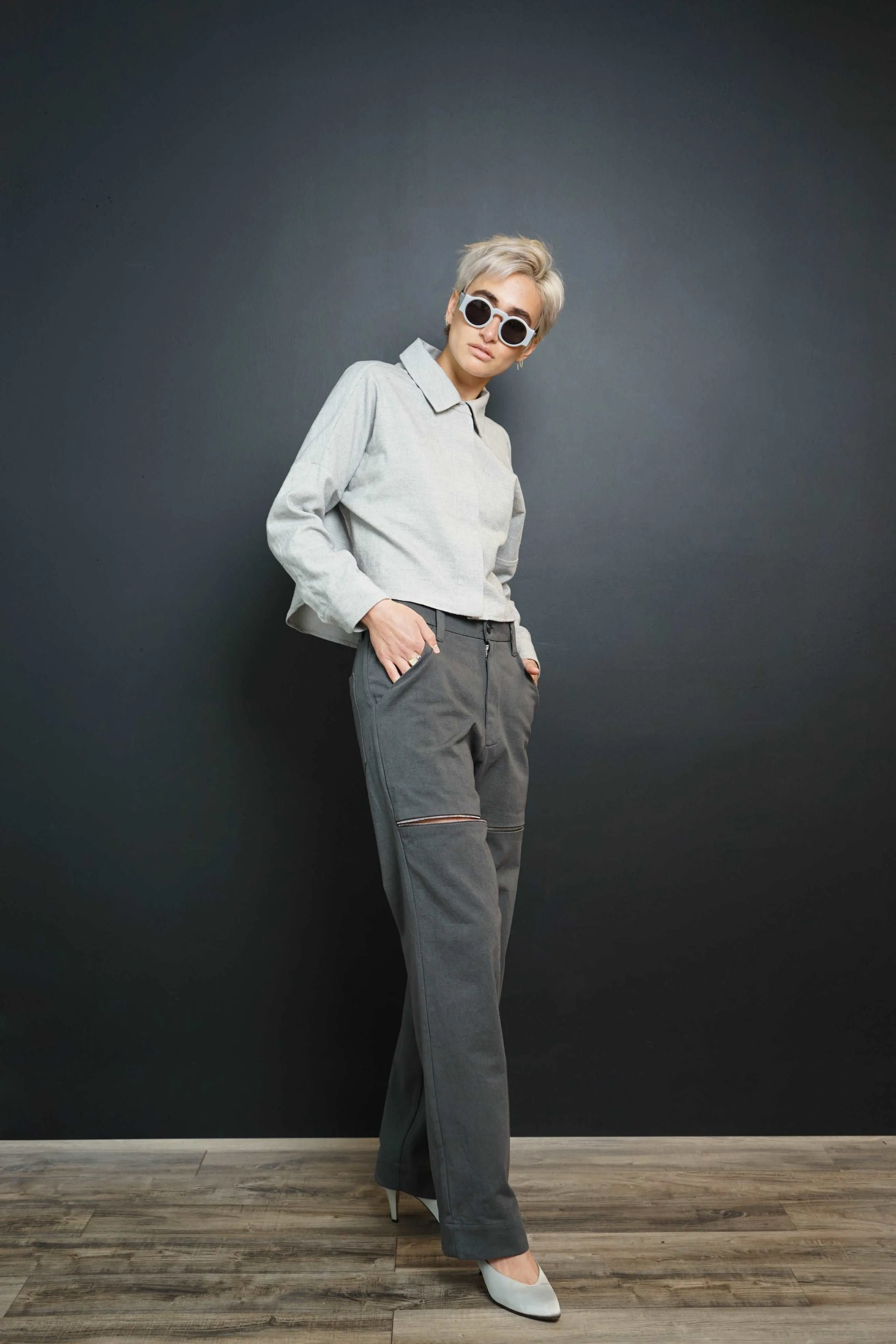 Soledad Gray Cropped Shirt